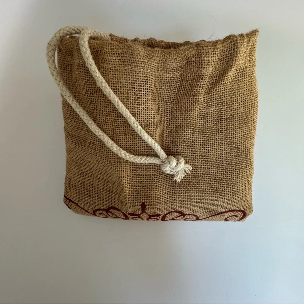 Rustic Burlap Christmas Santa Sack Reindeer Mail Drawstring Gift Bag Large 33x24